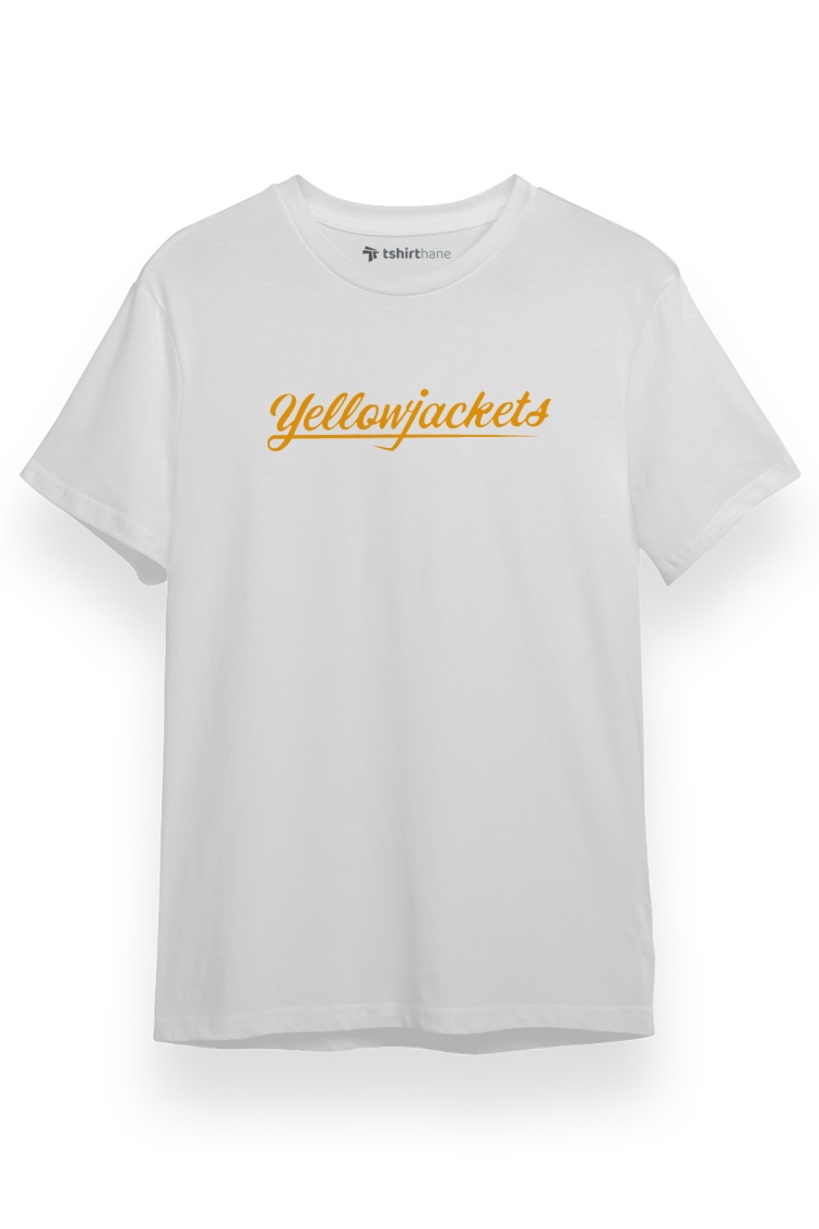 Yellowjackets Lettering Beyaz Kısa kol Erkek Tshirt