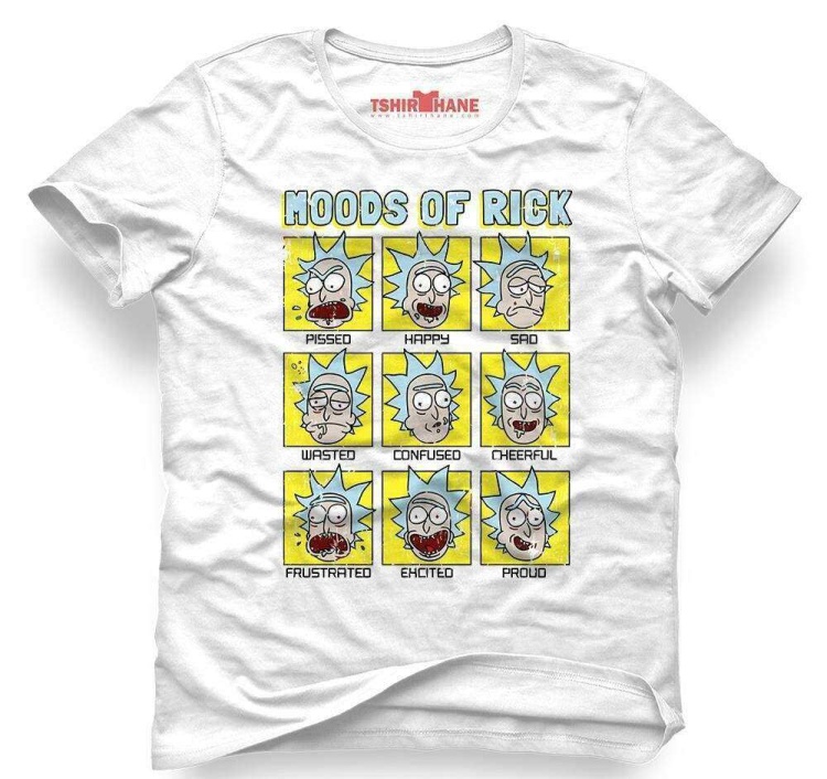 Tshirthane Rick and Morty Ruh Hali Rick of Moods Tişört Erkek Tsh