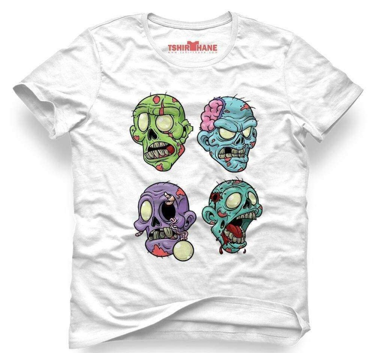 Tshirthane Zombie Skull Kurukafa Tişört Erkek Tshirt