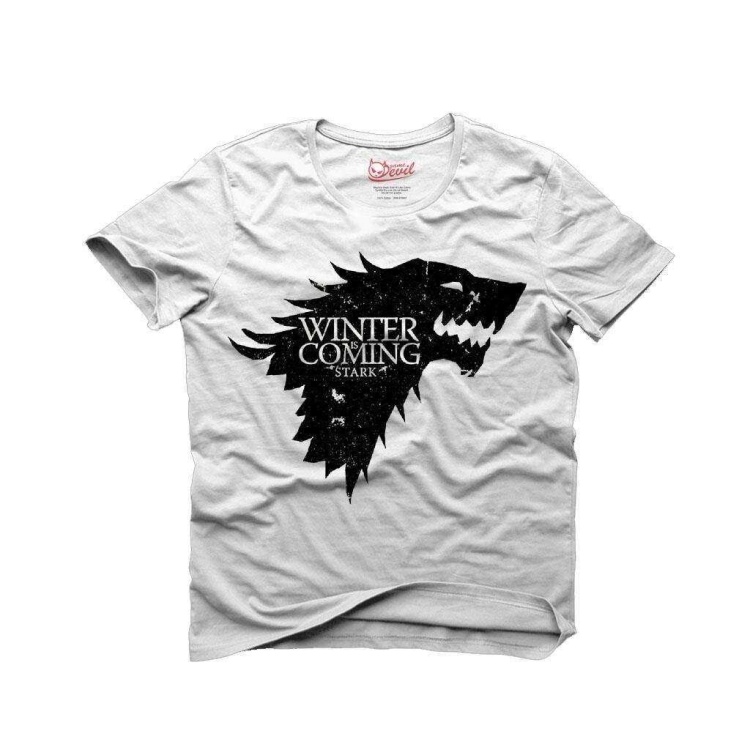 Tshirthane Game Of Thrones Stark Logo Beyaz Tişört Erkek Tshirt