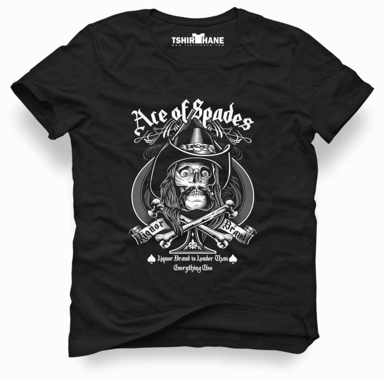 Tshirthane motörhead ace of spades kurukafa Tişört Erkek Tshirt