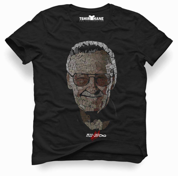 Tshirthane marvel stan lee tipografi Tişört Erkek Tshirt