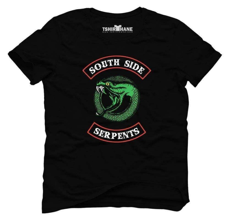 Tshirthane Riverdale South side Serpents siyah Tişört Erkek Tshir