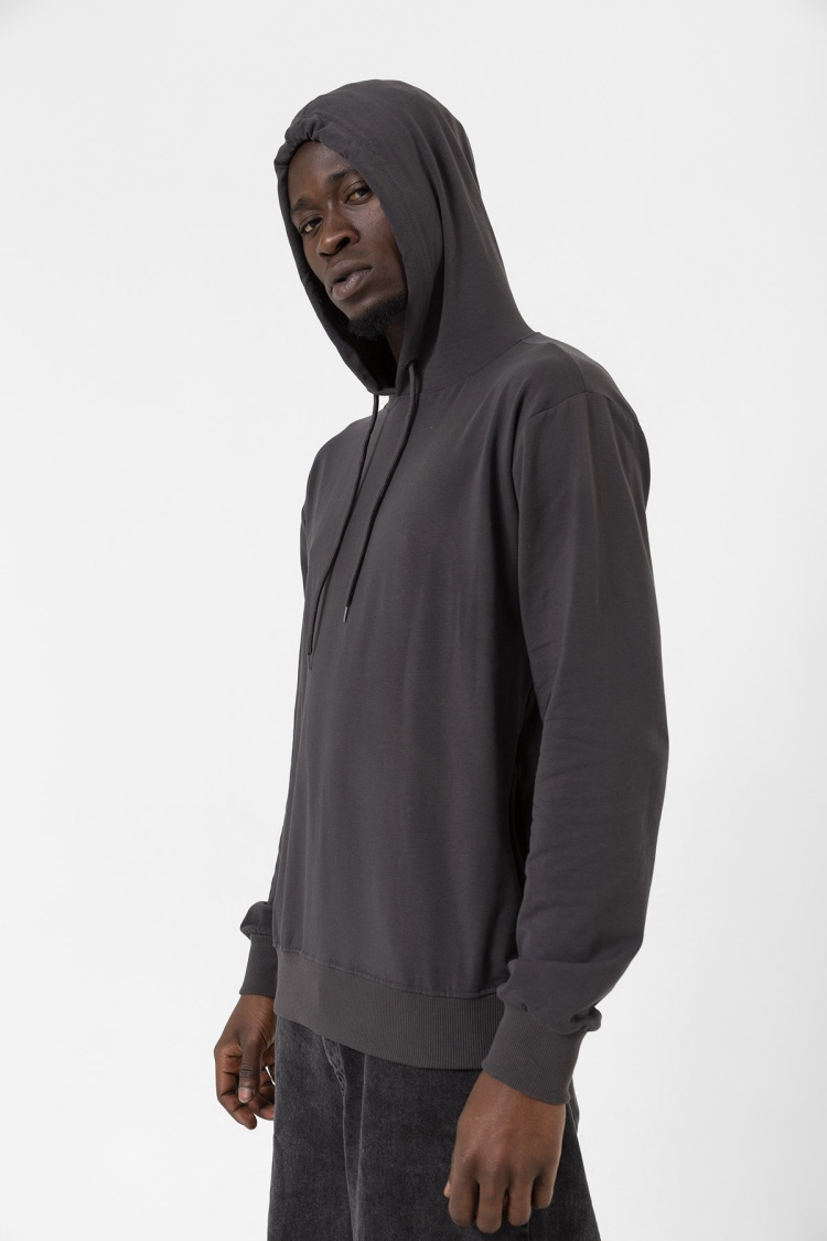 Füme Basic Oversize Erkek Kapüşonlu Hoodie 3 iplik Sweatshirt