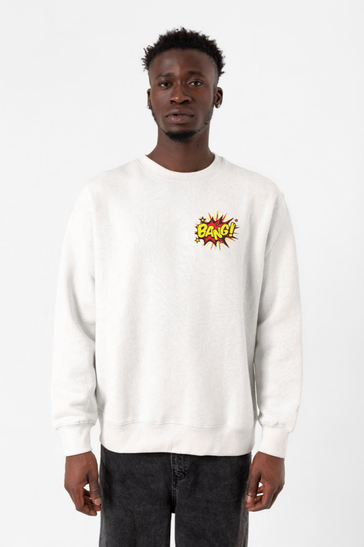 Big Bang Theory Bang Logo Beyaz Erkek 2ip Sweatshirt