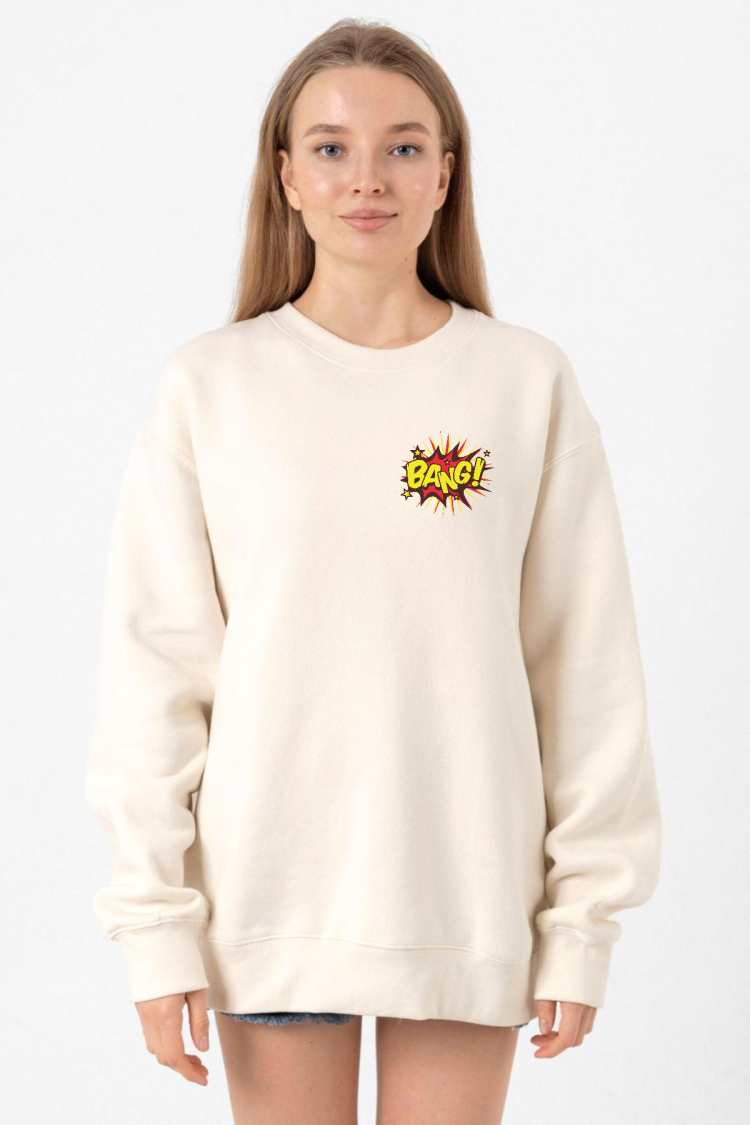 Big Bang Theory Bang Logo Ekru Kadın 2ip Sweatshirt