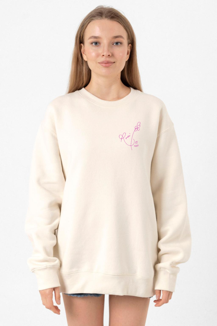 Blackpink Rose Signature Ekru Kadın 2ip Sweatshirt