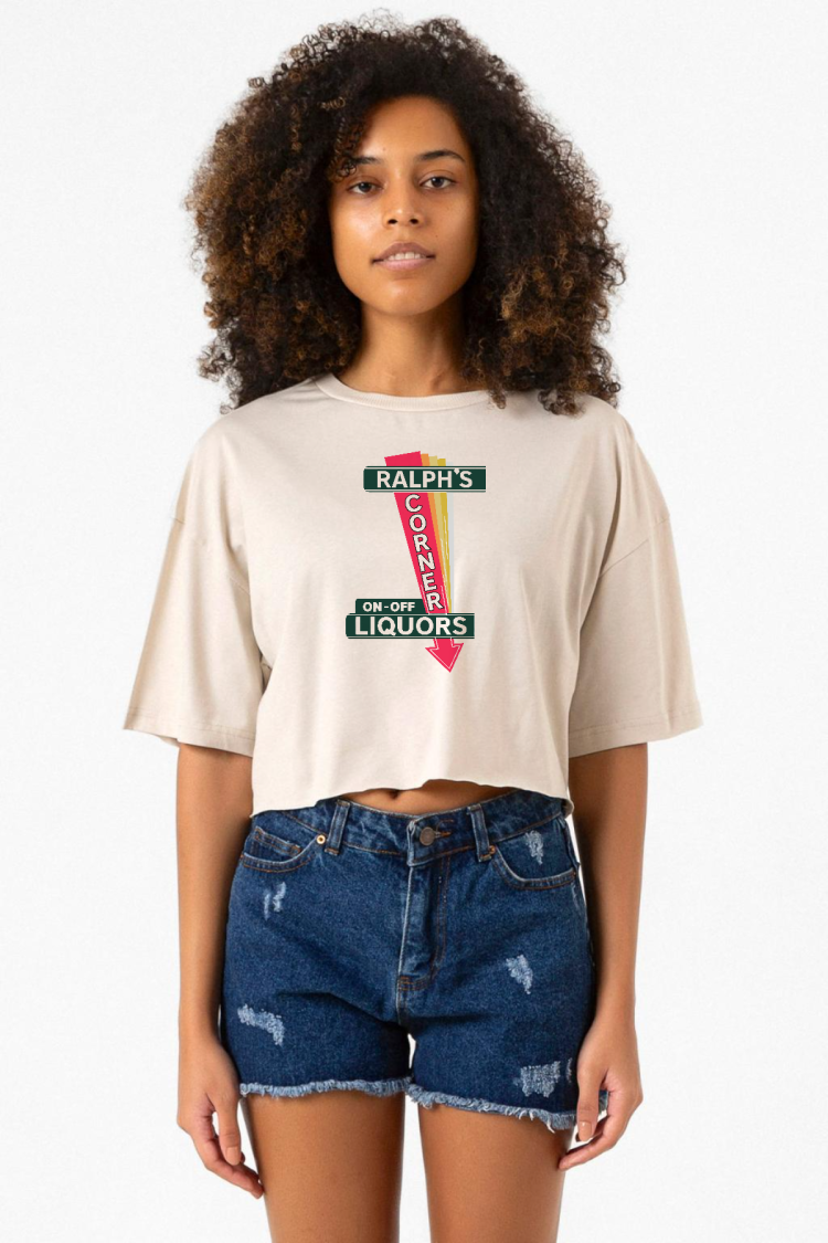 Fargo Ralphs Corner Diner Bej Kadın Crop Tshirt