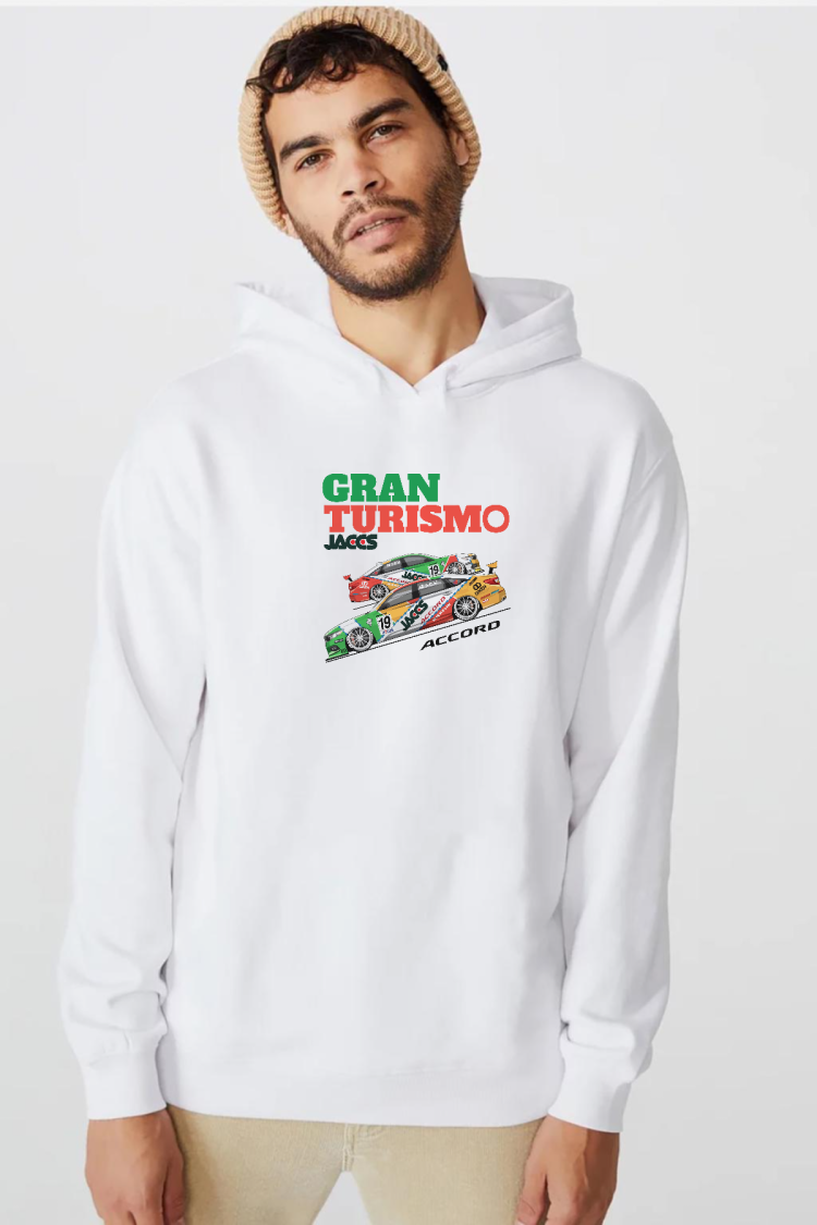 Gran Turismo Jaccs Accord Beyaz Erkek 3ip Kapşonlu  Sweatshirt