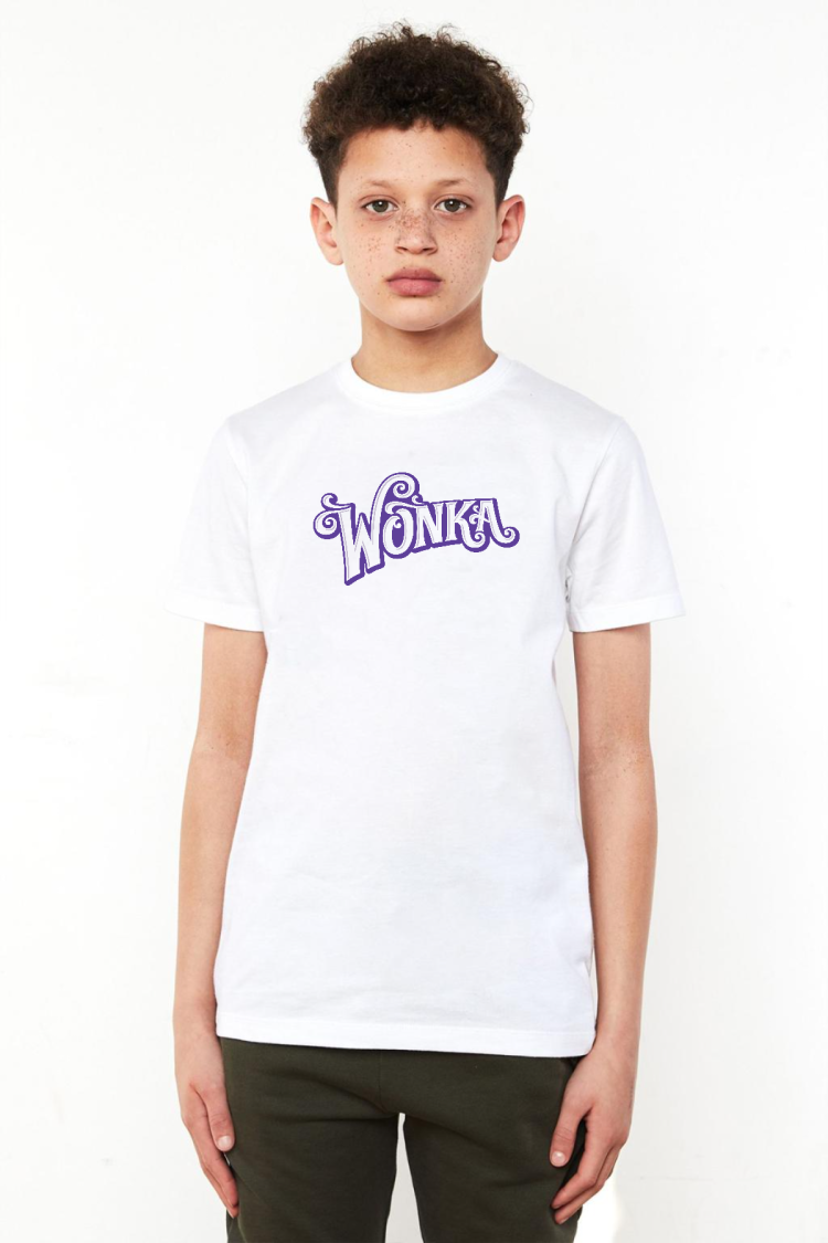 Willy Wonka Logo Beyaz Çocuk Bisikletyaka Tshirt