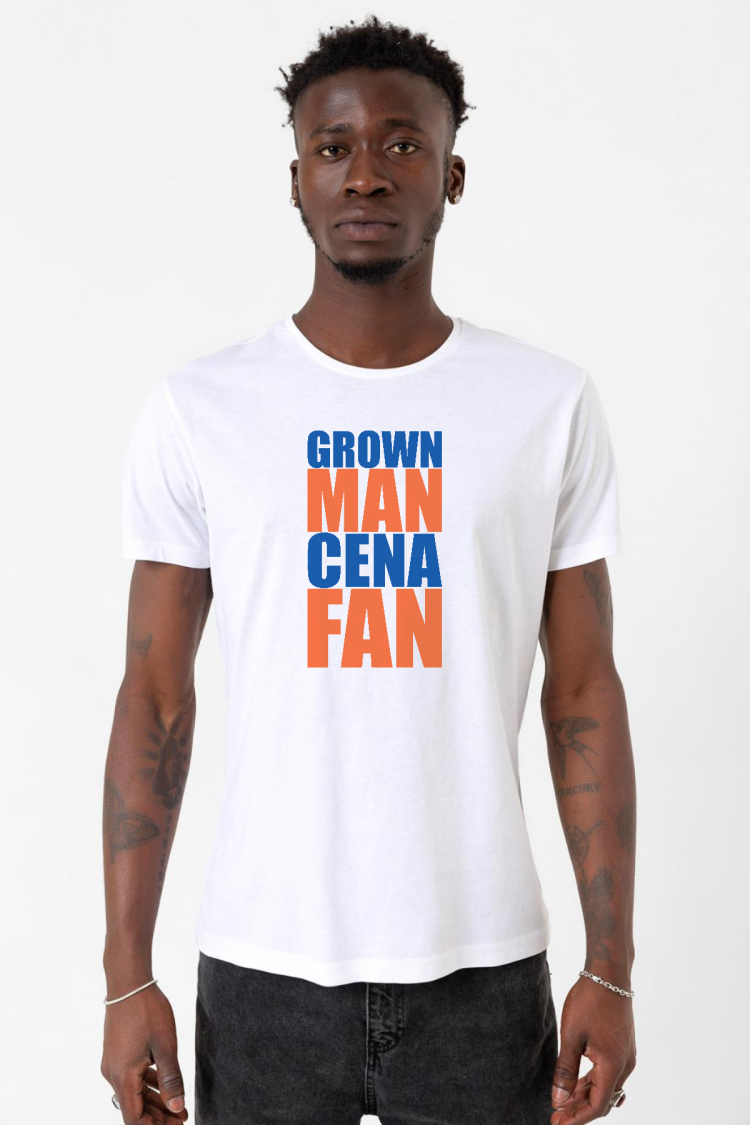 Wwe Grown Man Cena Fan Beyaz Erkek Bisikletyaka Tshirt