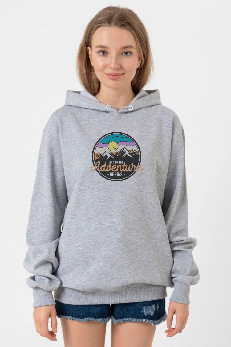 And So The Adventure Begins Grimelanj Kadın 3ip Kapşonlu Sweatshirt