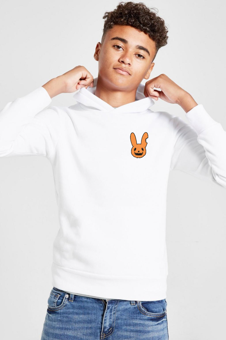 Bad Bunny Halloween Beyaz Çocuk 3ip Kapşonlu  Sweatshirt