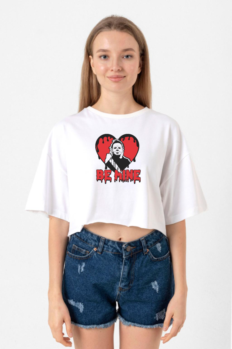 Be Mine Michael Myer Beyaz Kadın Crop Tshirt