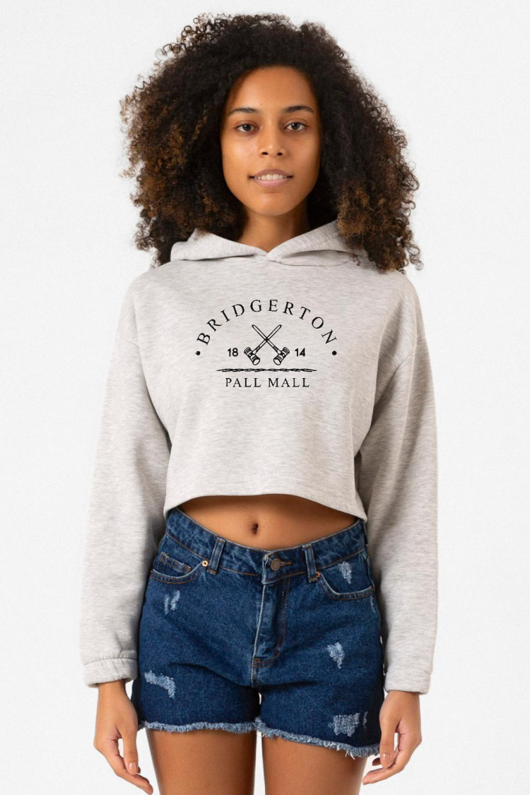 Bridgerton Pall Mall Logo Grimelanj Kadın Crop Kapşonlu