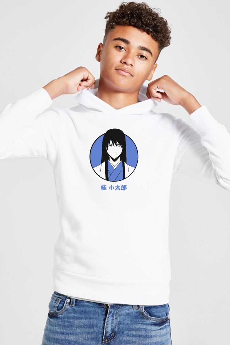 Gintama Anime Kotaro Minimal Beyaz Çocuk 3ip Kapşonlu  Sweatshirt