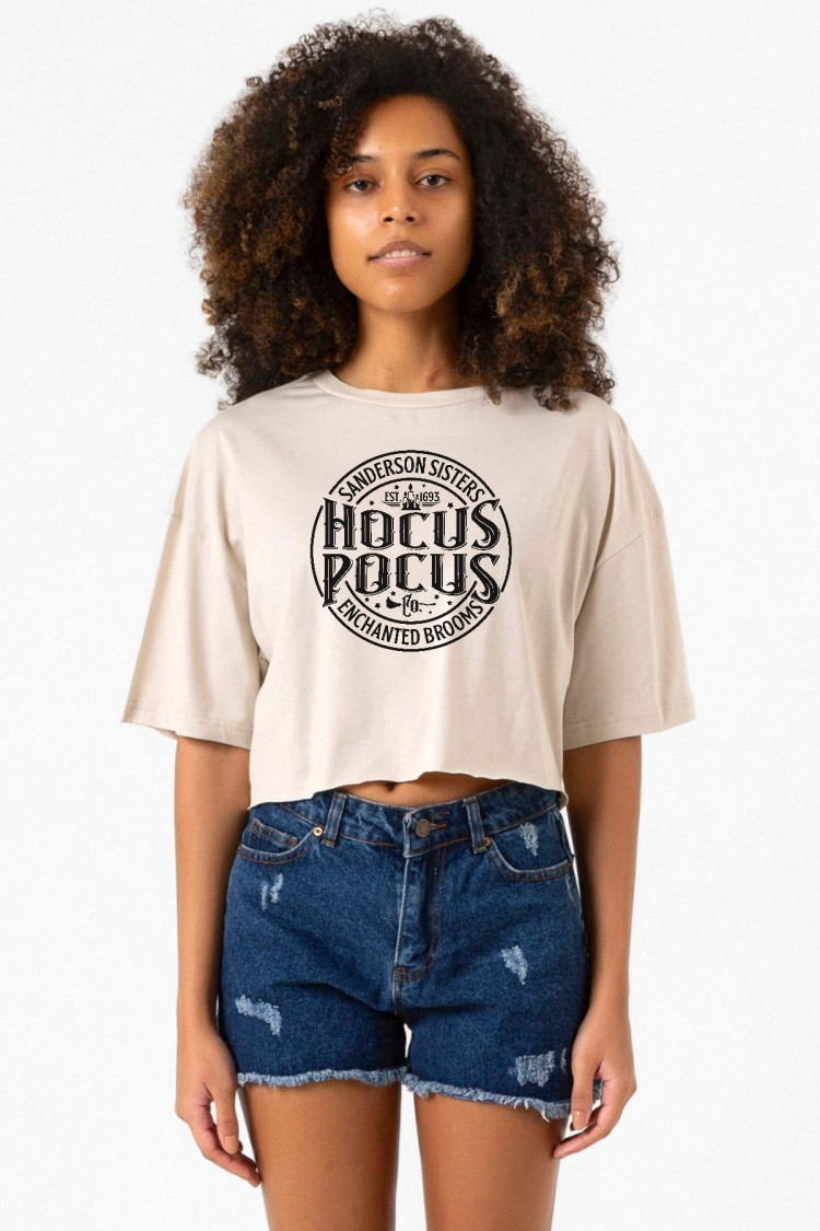 Hocus Pocus Sanderson Sisters Bej Kadın Crop Tshirt