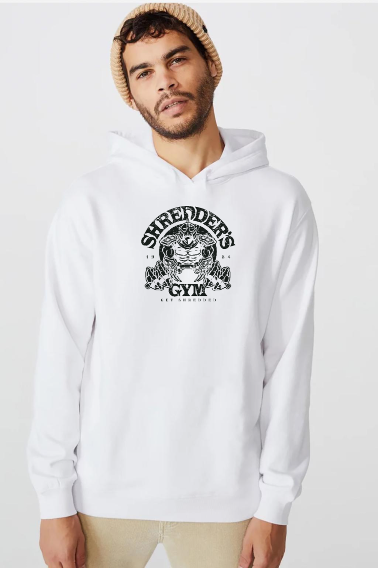 Ninja Turtles Shredders Gym Beyaz Erkek 3ip Kapşonlu  Sweatshirt