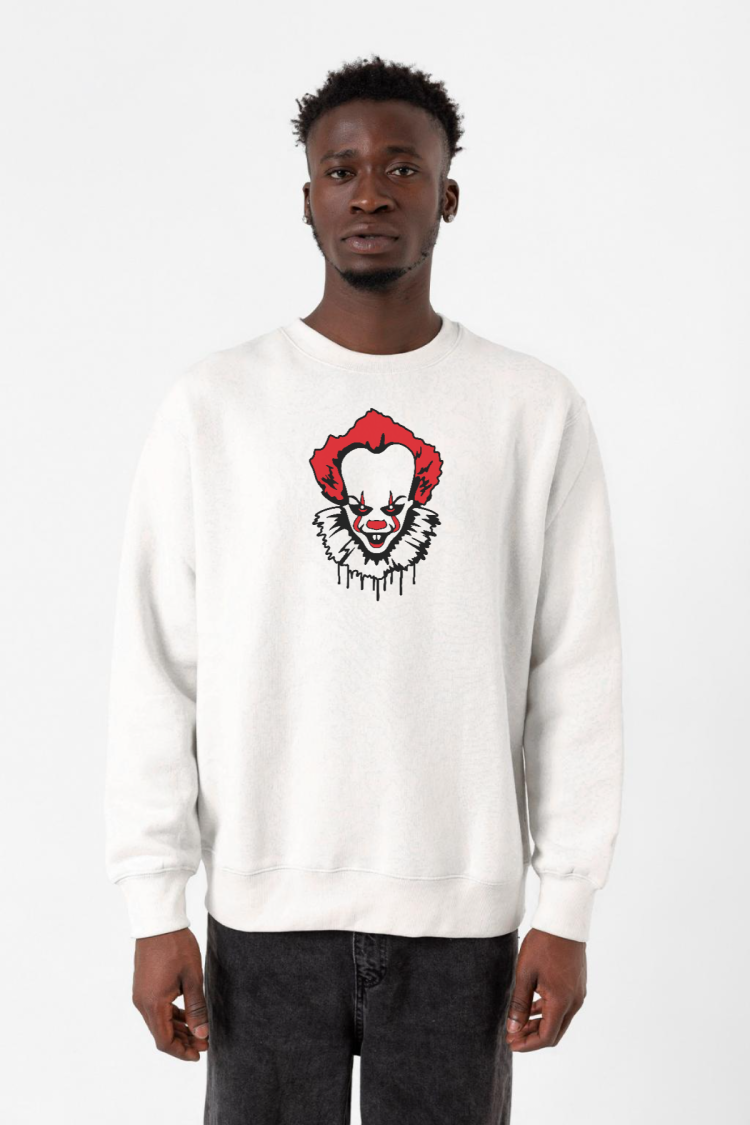 Pennywise Face Beyaz Erkek 2ip Sweatshirt