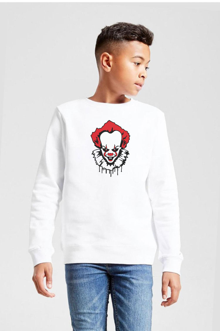 Pennywise Face Beyaz Çocuk 2ip Sweatshirt