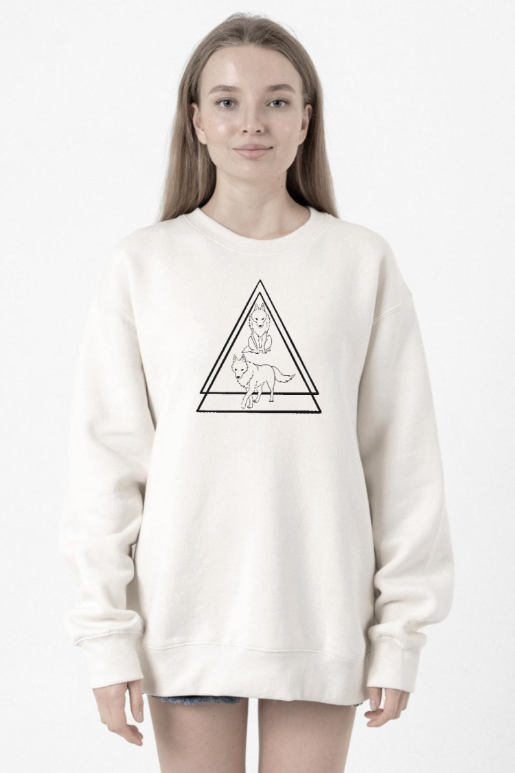 Princess Mononoke Wolves Beyaz Kadın 2ip Sweatshirt