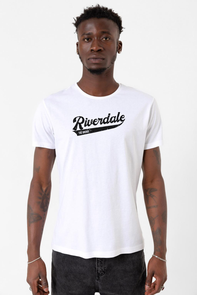 Riverdale Bronx New York City Beyaz Erkek Bisikletyaka Tshirt