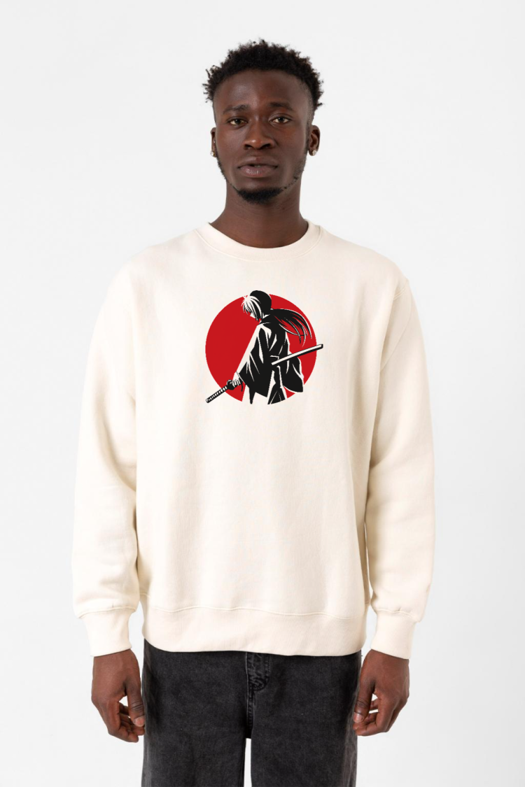 Rurouni Kenshin Samurai Logo Ekru Erkek 2ip Sweatshirt