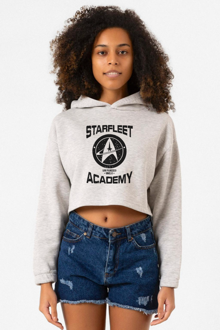 Star Trek Starfleet Academy Grimelanj Kadın Crop Kapşonlu