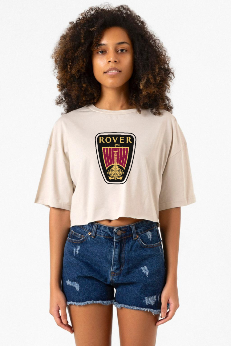 Vikings Rover Amblem Bej Kadın Crop Tshirt