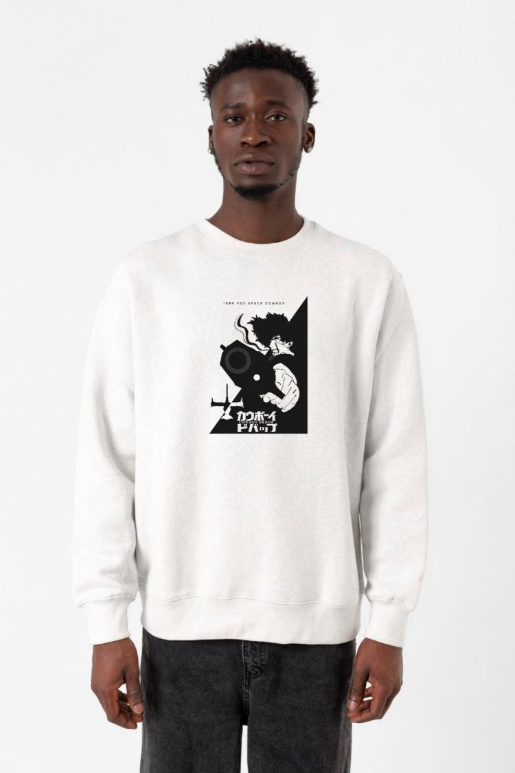 Cowboy Bebop Spike See You Space Cowboy Beyaz Erkek 2ip Sweatshirt