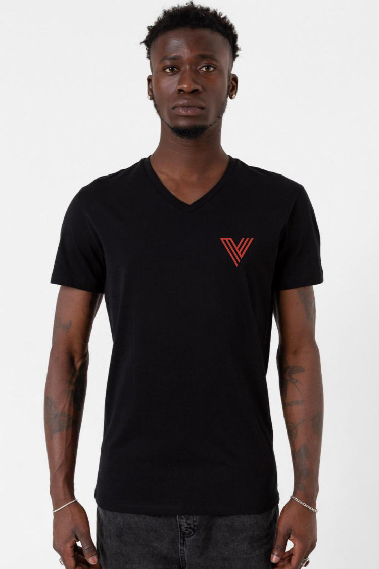 Call Of Duty Vanguard Logo Siyah Erkek V yaka Tshirt