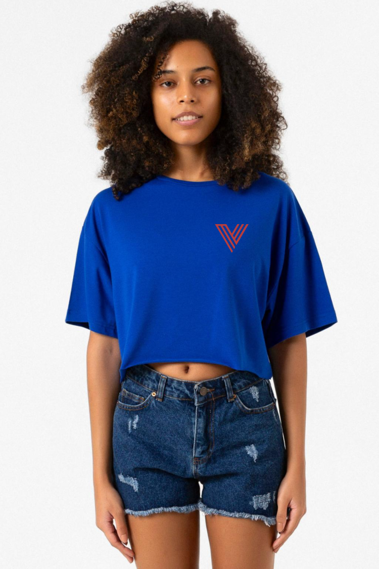 Call Of Duty Vanguard Logo Mavi Kadın Crop Tshirt