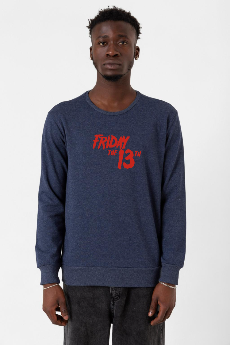 Friday The 13th Letter Logo indigo Erkek 2ip Sweatshirt