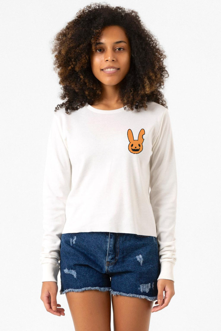 Bad Bunny Halloween Ekstra Uzunkol Sweatshirt Ekru