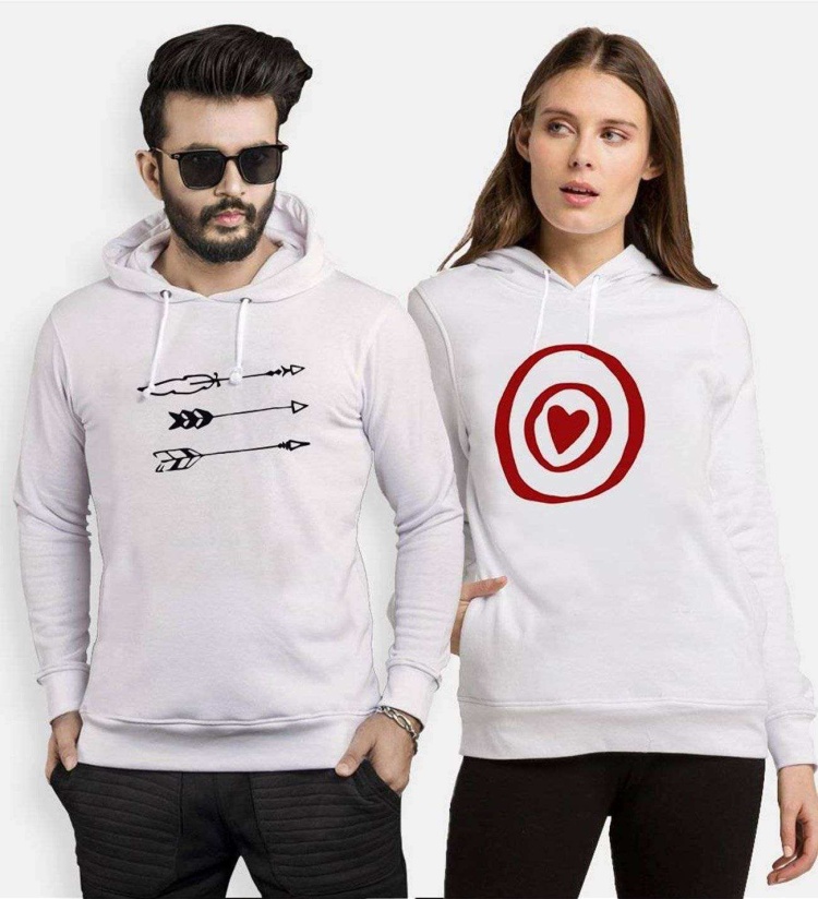 Tshirthane Ok Hedef 12 Sevgili Kombinleri Kapüşonlu Çift Kombini