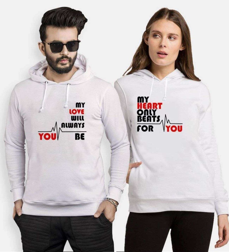 Tshirthane My Heart Only Beats For You  Sevgili Kombinleri Kapüşonlu Çift Kombini