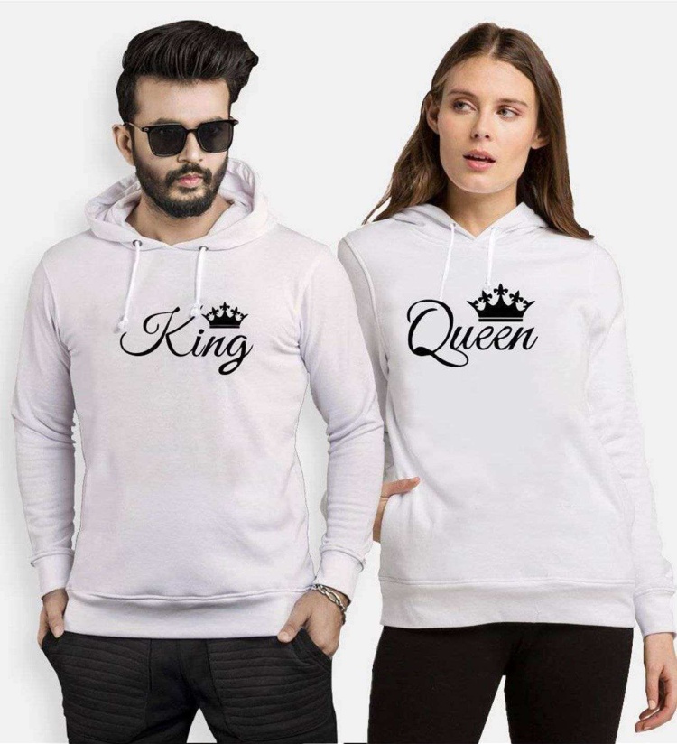 Tshirthane King Queen Tag Sevgili Kombinleri Kapüşonlu Çift Kombini