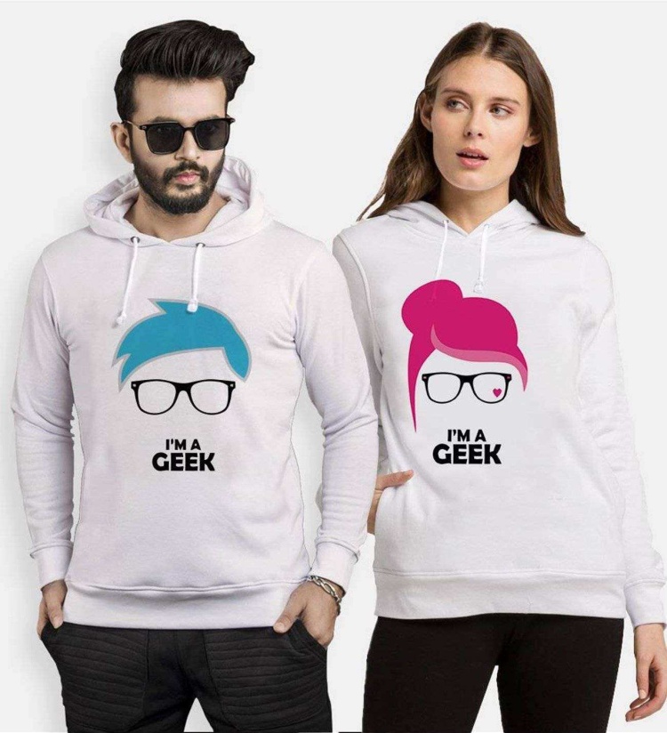 Tshirthane Im A Geek Sevgili Kombinleri Kapüşonlu Çift Kombini