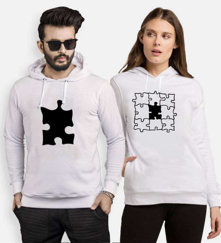 Tshirthane Eksik Parçam Puzzle Sevgili Kombinleri Kapüşonlu Çift Kombini