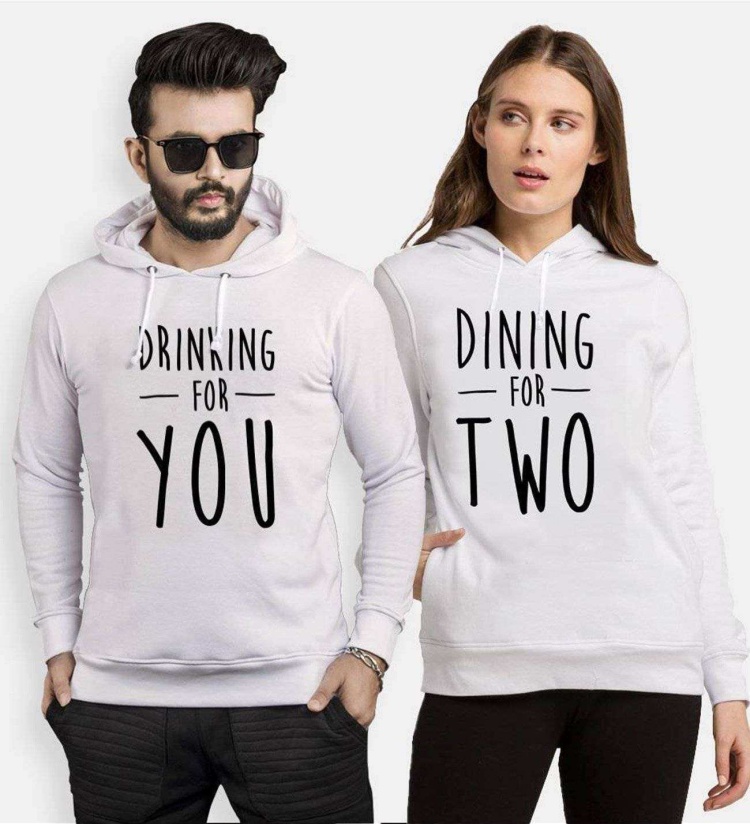 Tshirthane Drinking For You Dining For Two Sevgili Kombinleri Kapüşonlu Çift Kombini