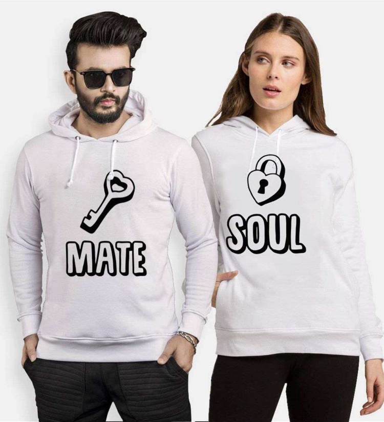 Tshirthane Soul Mate Anahtar Sevgili Kombinleri Kapüşonlu Çift Kombini