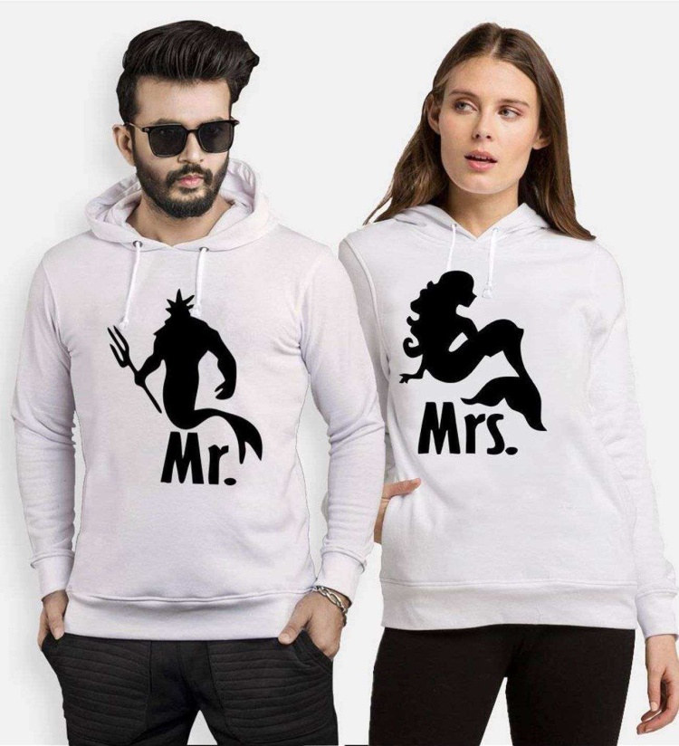 Tshirthane Mr. Mrs. Poseidon  Sevgili Kombinleri Kapüşonlu Çift Kombini