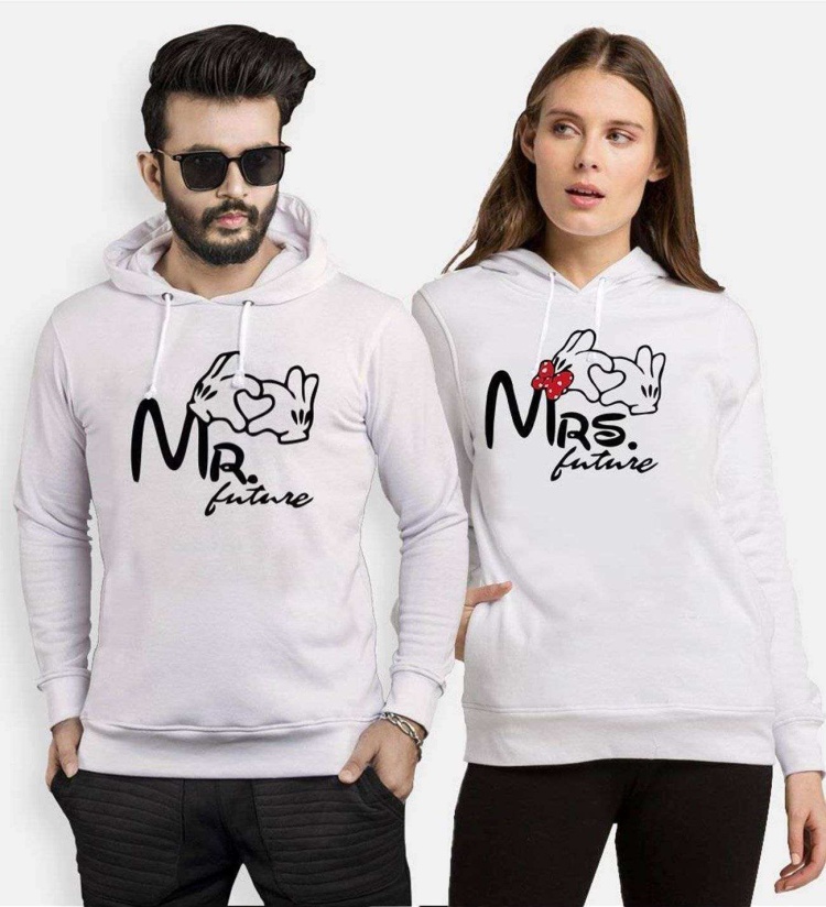 Tshirthane Mr. Mrs. Future Sevgili Kombinleri Kapüşonlu Çift Kombini