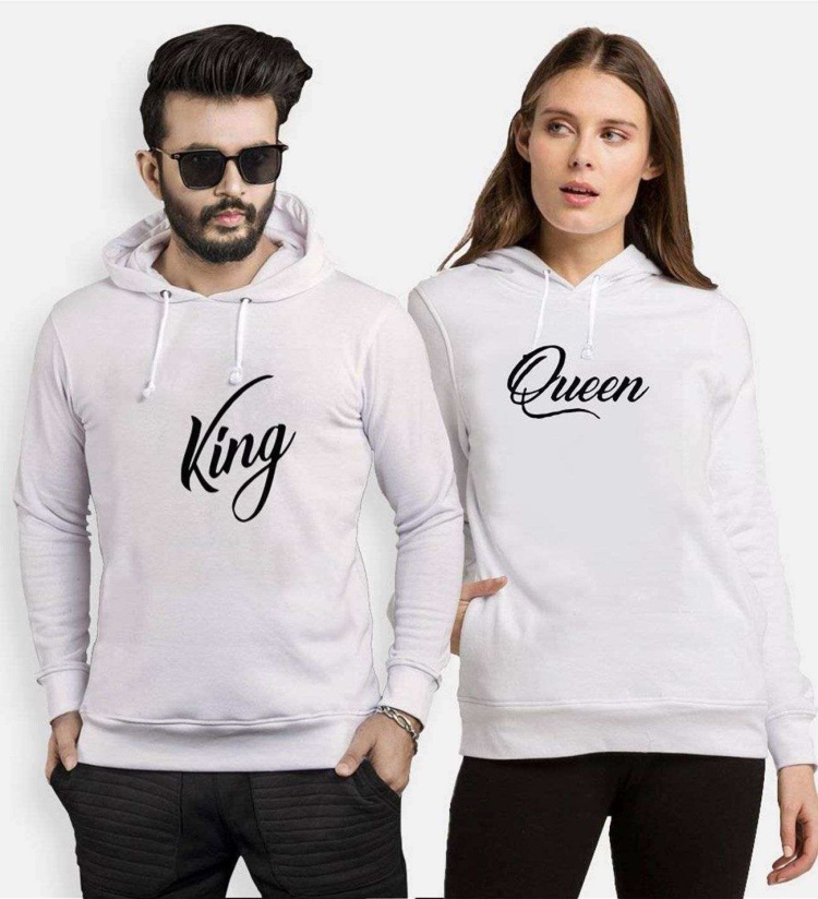 Tshirthane The King Queen Sevgili Kombinleri Kapüşonlu Çift Kombini