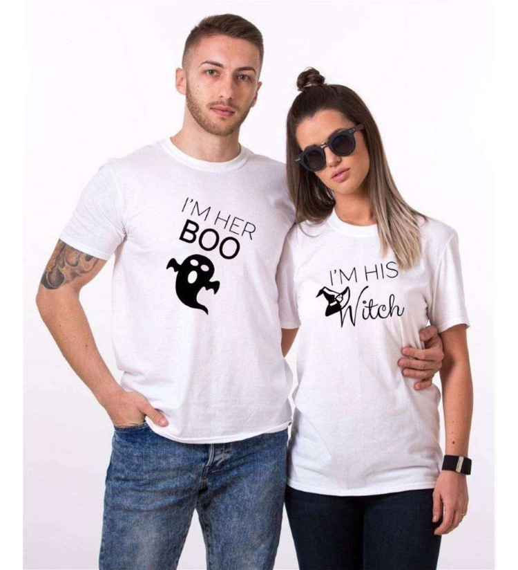 Tshirthane Boo Witch Sevgili Kombinleri Tshirt Çift Kombini