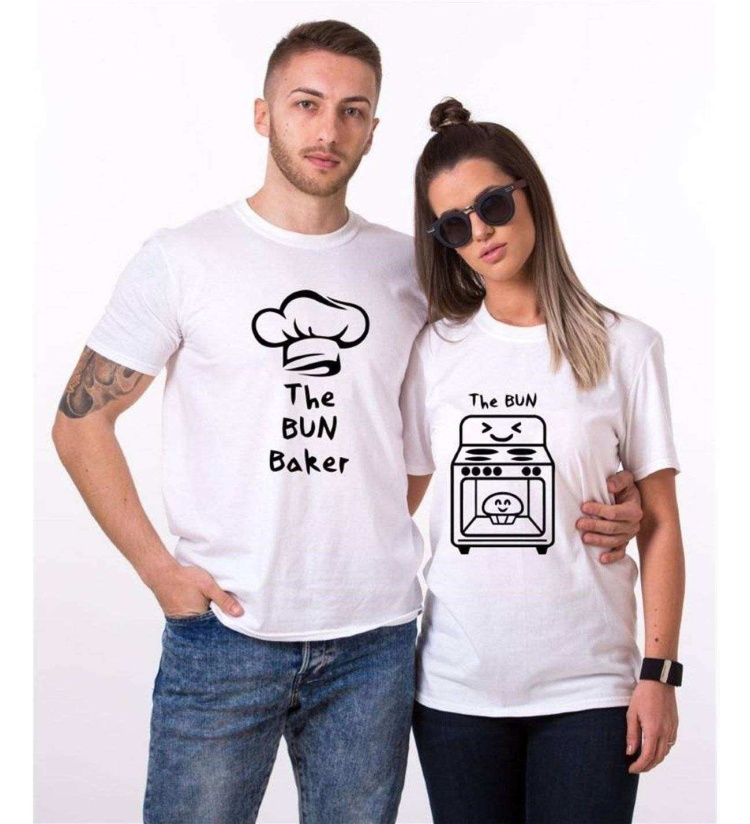 Tshirthane The Bun Baker Sevgili Kombinleri Tshirt Çift Kombini