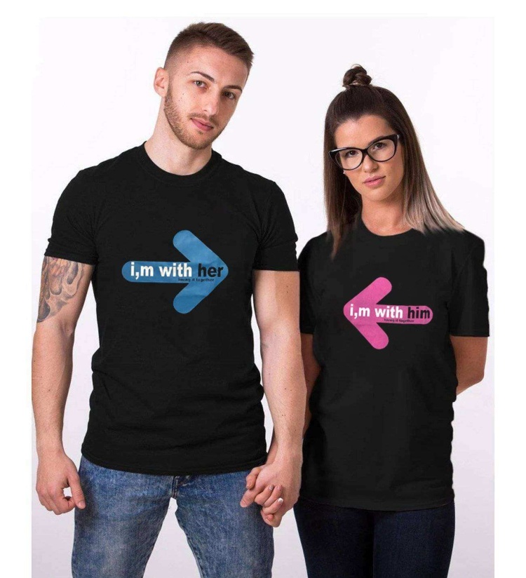 Tshirthane Sevgili Tshirt Çift Kombini- Together