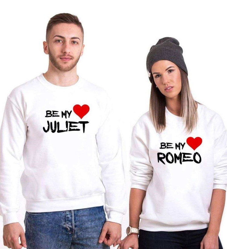 Tshirthane My Romeo My Juliet Sevgili Kombinleri Sweatshirt Çift Kombini