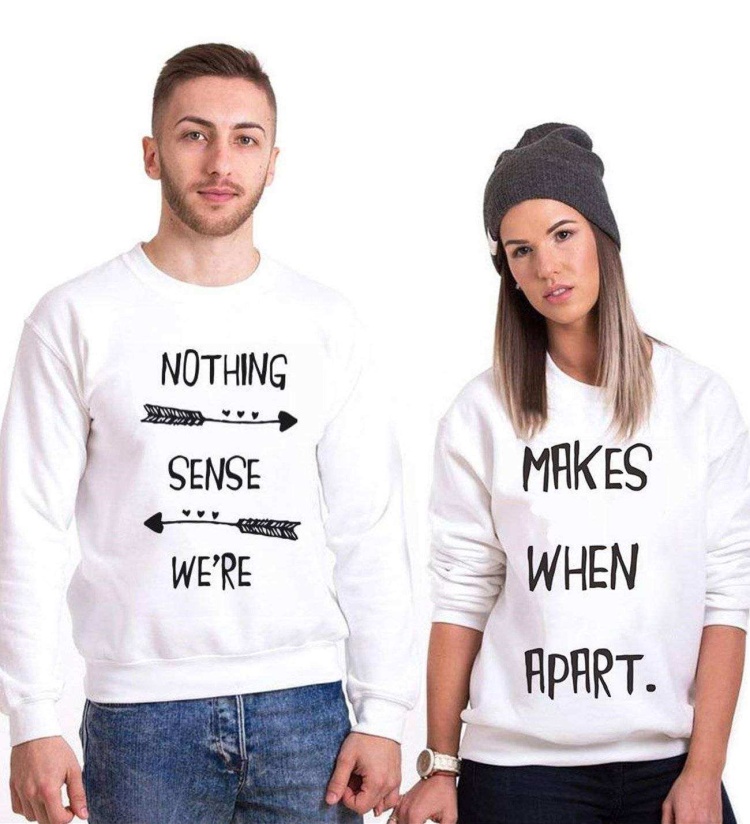 Tshirthane Nothing Makes Sense Sevgili Kombinleri Sweatshirt Çift Kombini