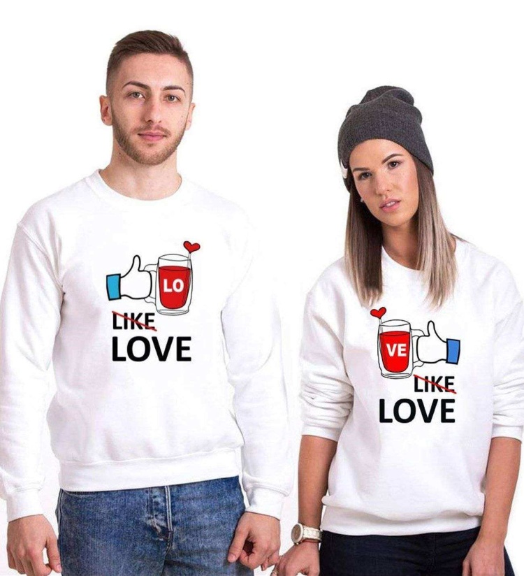 Tshirthane Like Love Sevgili Kombinleri Sweatshirt Çift Kombini